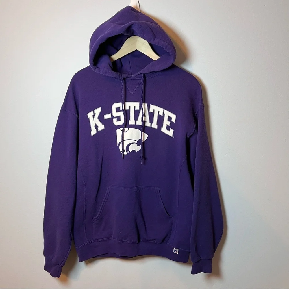 K-State Wildcats Hoodie Adult L Purple Unisex Russell Sweatshirt - Kansas City